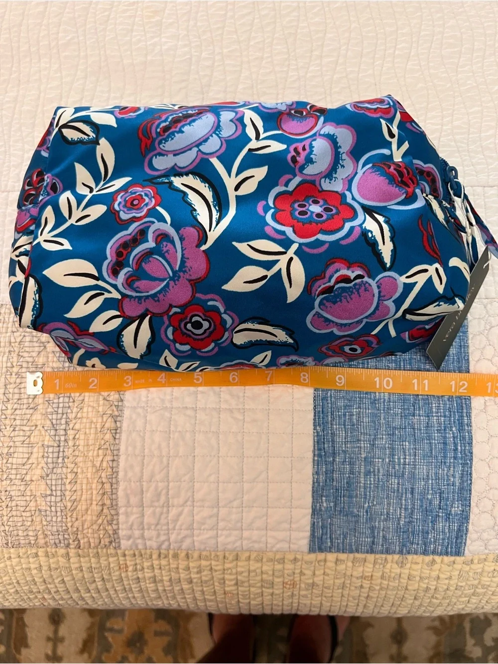 Vera Bradley Floral Blue Zip Cosmetic Pouch - Women's Bag